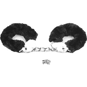 Cătușe Fetish Pleasure Fluffy Negru pe Domnisoare.ro