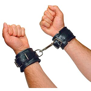 Cătușe Mâini Leather Cuffs Negru