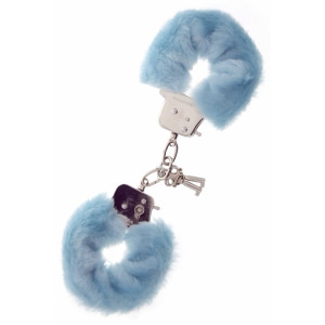 Cătușe Metal Handcuff With Plush Albastru pe Domnisoare.ro