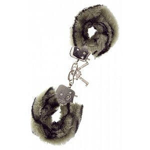 Cătușe Metal Handcuff With Plush Zebră Gri pe Domnisoare.ro
