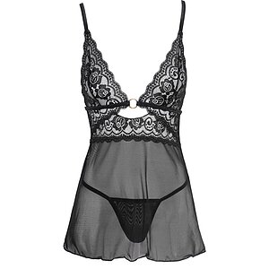 Chemise Cottelli Collection Transparent Fun Negru S