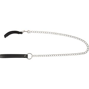 Clema Intimă cu Lesă Bad Kitty – Metalică 11 cm Negru