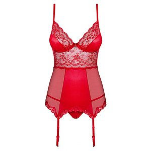 Corset Cu Portjartier Obsessive Lovica Roșu 2XL