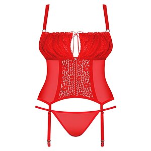 Corset Obsessive Blossmina Roșu 4XL-5XL