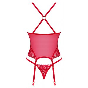 Corset Obsessive Lacelove Roșu XL-2XL