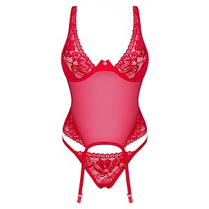 Corset Obsessive Lacelove Roșu XL-2XL