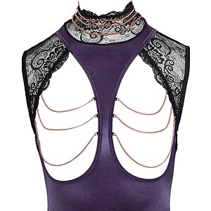 Corset Și Chilot Decupat Abierta Fină Mov L