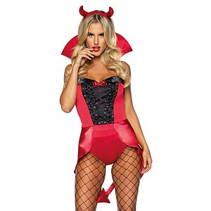 Costum Leg Avenue Devilish Darling Roșu pe Domnisoare.ro