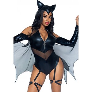 Costum Leg Avenue Midnight Bat Negru pe Domnisoare.ro