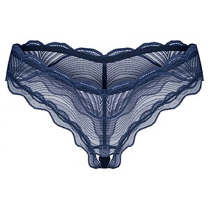 Crotchless Thong Obsessive Nightly Albastru XS-S