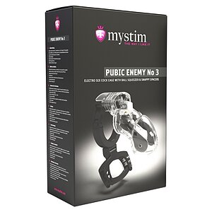 Cusca de Castitate Cu Electrostimulare Enemy No. 3 Transparent