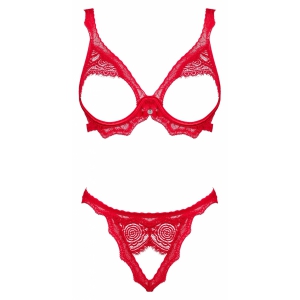 Set Decupat Obsessive Bergamore Roșu XS-S
