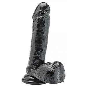 Dildo 20cm Cu Testicule Negru pe Domnisoare.ro