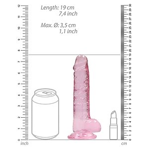 Dildo Realistic Cu Testicule 19cm Roz