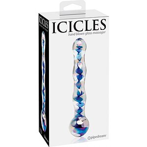 Dildo Sticlă Icicles No 8 Transparent 17.8cm