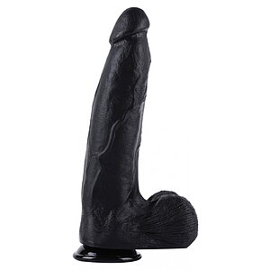 Dong XXL 32 cm Negru – Dildo Realist PVC cu Bază Largă pe Domnisoare.ro