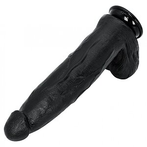 Dong XXL 32 cm Negru – Dildo Realist PVC cu Bază Largă