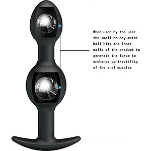 Vibrator Anal Cu Bile Metalice În Interior Negru