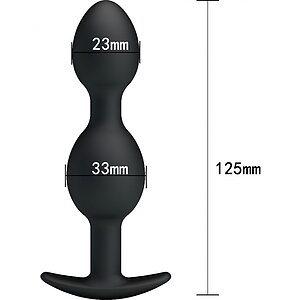 Vibrator Anal Cu Bile Metalice În Interior Negru