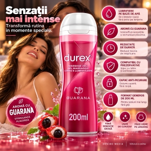 Durex Gel Masaj Stimulant 2 în 1 Guarana 200ml