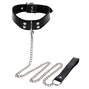 Elegant Collar and Chain Leash Negru Elegant Collar and Chain Leash Negru pe Domnisoare.ro