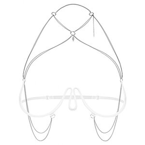 Harness Bra Obsessive Lustique Alb S-L