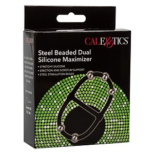 Inel Penis Beaded Dual Silicone Maximizer Negru