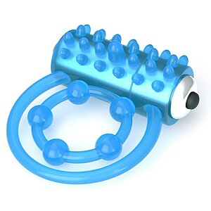 Inel Penis Lumino Play Vibrating Albastru pe Domnisoare.ro