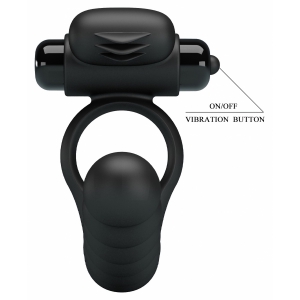 Inel Penis pentru Dublă Stimulare Hercules Negru