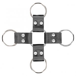 Leather Hand And Legcuffs Negru
