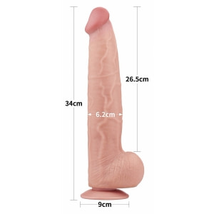 Lovetoy Dual-Layer 34 cm – TPE Realist cu Ventuză