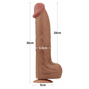 LoveToy Sliding Skin 36 cm Realist, Textură Naturală Maro