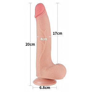 LoveToy Sliding Skin Dildo 20 cm – Realist, Ventuză