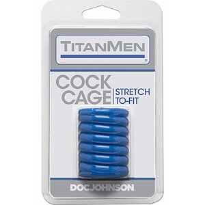 Manșon Penis TitanMen Penis Cage Albastru
