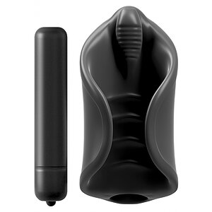 Masturbator Elite Vibrating Silicone Stimulator Negru pe Domnisoare.ro