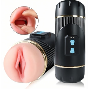 Mistress Kay – Masturbator Dublu, 2 Motoare, 10 Trepte Negru pe Domnisoare.ro