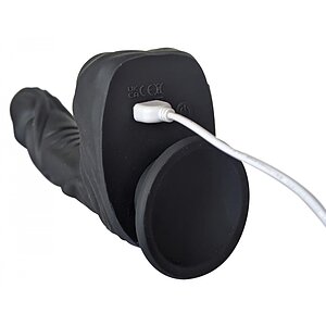 Naked Addiction 23 cm, Vibrator Rotativ și De împingere Negru