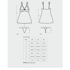 Neglijee Obsessive Secred Roșu 2XL