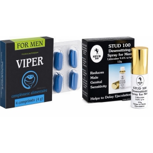 Pachet Spray Stud 100 + Pastile Potență Viper FR 4 Pachet Spray Stud 100 + Pastile Potență Viper FR 4 pe Domnisoare.ro