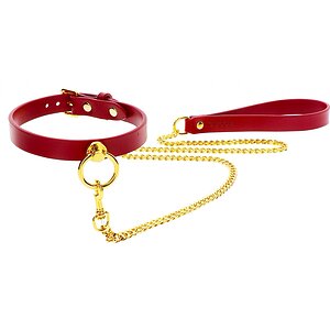 O-Ring Collar And Chain Leash Roșu O-Ring Collar And Chain Leash Roșu pe Domnisoare.ro