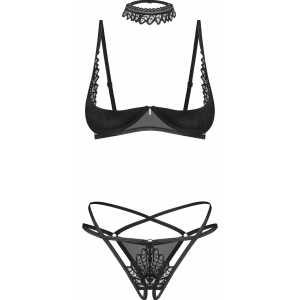 Set 3 Piese Obsessive Donarella Negru XS-S