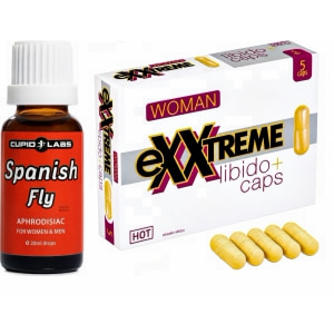 Pachet Capsule Femei eXXtreme Libido Afrodisiac 5buc + Picături Afrodisiace Spanish Fly 20ml Pachet Capsule Femei eXXtreme Libido Afrodisiac 5buc + Picături Afrodisiace Spanish Fly 20ml pe Domnisoare.ro