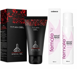 Pachet Cremă Mărirea Penisului Titan Gel Original 50ml + Lubrifiant Anal Female Cobeco Relax 120ml Pachet Cremă Mărirea Penisului Titan Gel Original 50ml + Lubrifiant Anal Female Cobeco Relax 120ml pe Domnisoare.ro