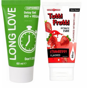 Pachet Gel Ejaculare Precoce Long Love 50ml + Lubrifiant Sex Oral Căpșuni 100ml Pachet Gel Ejaculare Precoce Long Love 50ml + Lubrifiant Sex Oral Căpșuni 100ml pe Domnisoare.ro