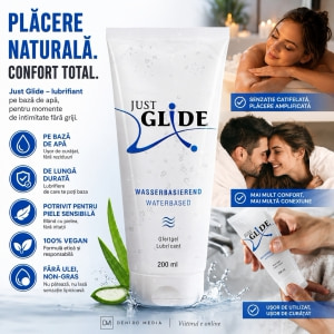Pachet Lubrifiant Just Glide Anal 200ml + Lubrifiant Just Glide Waterbased 200ml
