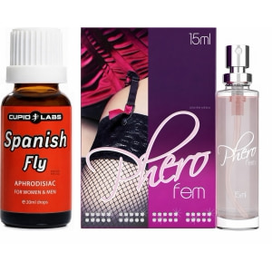 Pachet Parfum Feromoni PheroFem + Picături Afrodisiace Spanish Fly Pachet Parfum Feromoni PheroFem + Picături Afrodisiace Spanish Fly pe Domnisoare.ro