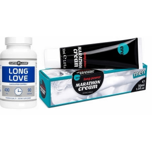 Pachet Pastile Ejaculare Precoce Long Love 90buc + Penis Marathon Long Power Creme 30ml pe Domnisoare.ro