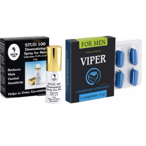 Pachet Spray Stud 100 Original + Pastile Potență Viper FR 4 capsule pe Domnisoare.ro