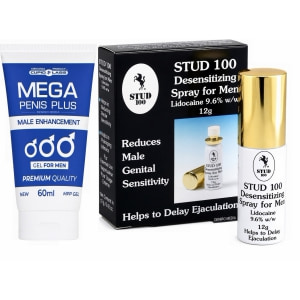 Pachet Spray Stud 100 Original Și Gel Mărire Penis Mega Penis Plus 65ml pe Domnisoare.ro