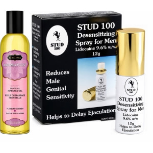 Pachet Spray Stud 100 Original + Ulei Masaj Grădina Plăcerii Kama Sutra 236ml Pachet Spray Stud 100 Original + Ulei Masaj Grădina Plăcerii Kama Sutra 236ml pe Domnisoare.ro
